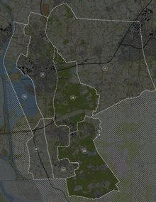 Kaart van de 7 deelgebieden van de Brabantse Wal